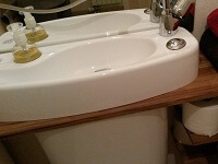 Vasque lave-mains adaptable sur WC, habillage meuble - Mme P (36) - 1 sur 2